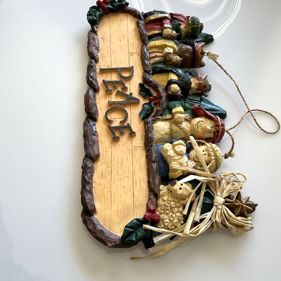CHRISTMAS PEACE WISEMAN NATIVITY SCENE WALL DÉCOR VINTAGE - Picture 4 of 9